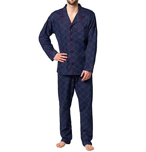 Pyjama Hanes en coton pour homme ensemble pantalon et haut de nuit bleu marine taille S