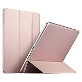 ESR Yippee Premium Trifold Case for iPad 9.7 2018/2017, [Rubber Cover] Slim Fit Leather Smart Case with Rubberized Back Cover and Auto Wake & Sleep for iPad 9.7 2018/2017 (Rose Gold)