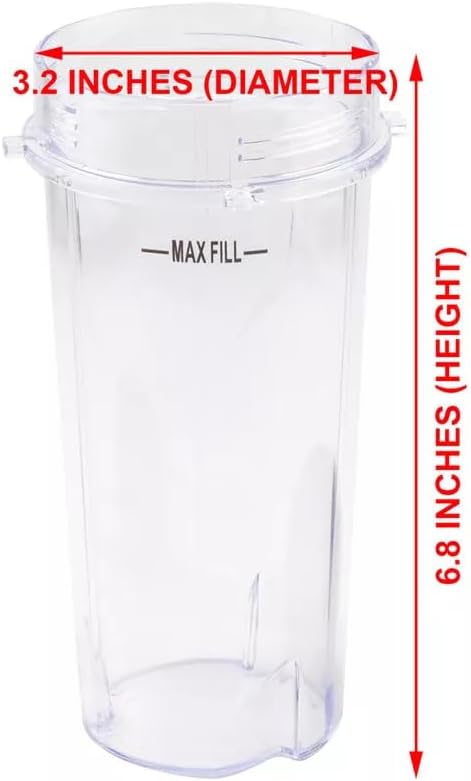 2 Pack 16 oz Cup with Lids + Extractor Blade Fits For Nutri Ninja BL770 BL772 BL773CO