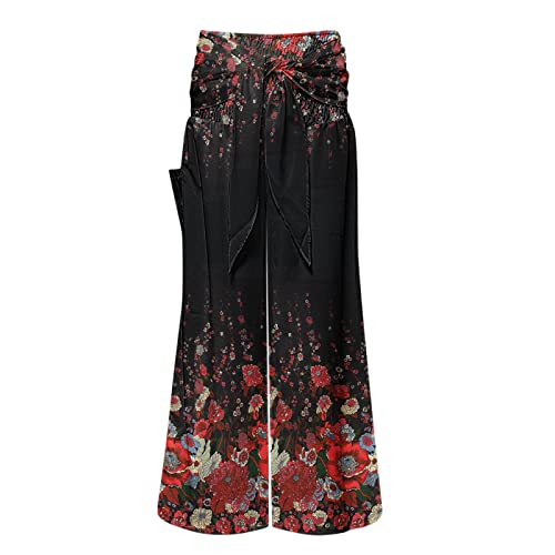 Conjunto de calças de ioga com ajuste solto, dobrável, elástica, com bolsos, cintura larga, vintage,