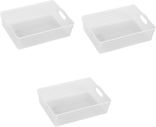 Alipis Caja organizadora de papel de 3 piezas, caja organizadora de plástico, caja organizadora de archivos, caja organizadora de archivos, cesta de