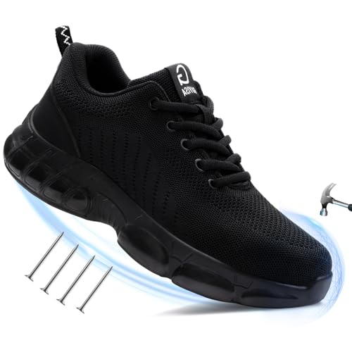 TANIELD Steel Toe Shoes for Women Lightweight Womens Safety Shoes