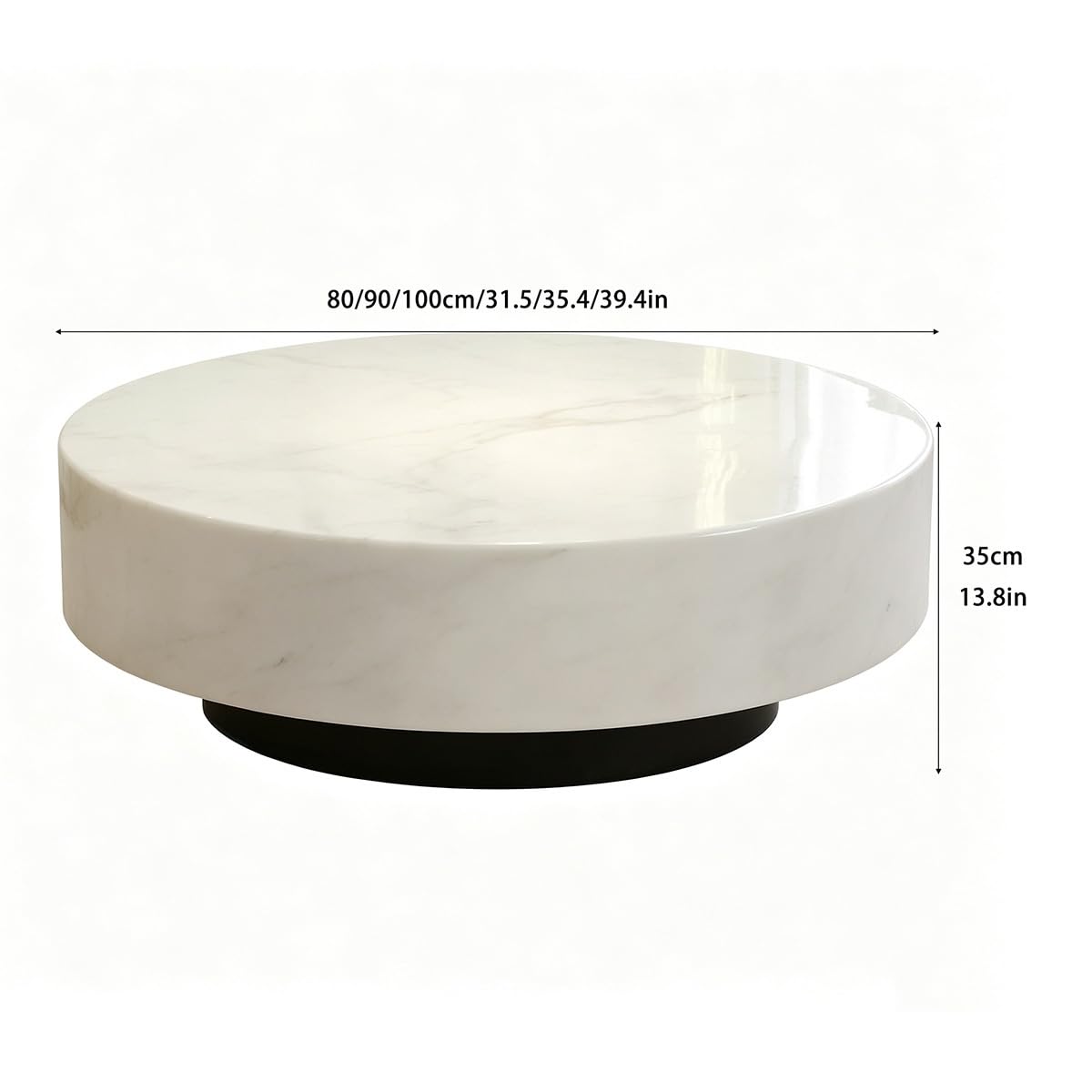 Tavolino rotondo marmo naturale massello, tavolo minimalista soggiorno