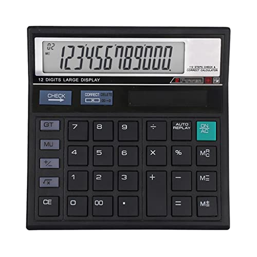 12-cyfrowa bateria słoneczna Podwójna moc Duży wyświetlacz Biurowy kalkulator biurkowy Narzędzie do obliczania Biuro (kolor: A, rozmiar)