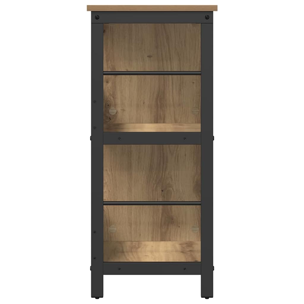 Regał na książki, 6 półek, 102 x 32 x 72,5 cm, drewno wielowarstwowe | Kolor dębowy, rama stalowa, regulowane nóżki, wolnostojące, do salonu biura