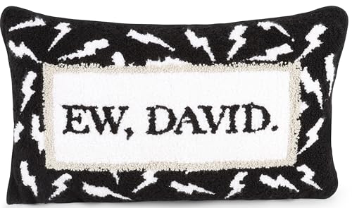 Jay Franco Needlepoint Decorative Pillow 15 Inch Ultra-Soft Stuffed Plushie & Cozy Throw Pillow Official Licensed Product Black - Schitts Creek