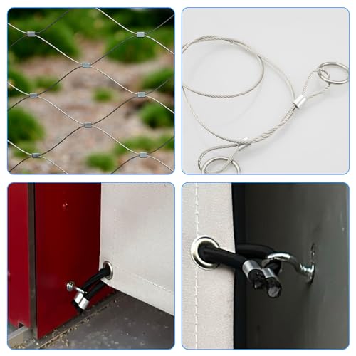 124 Pieces 4 Sizes Wire Rope Crimping Sleeves Aluminum 5 mm 6 mm 7 mm 8 mm Cable Crimps Sleeves Clip Wire Clamp Fittings for Wire Rope Bungee Cord Elastic String - Image 6