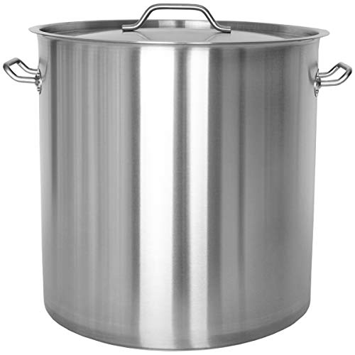 Beeketal 'BKT-71' Gastronomie Kochtopf ca. 71,5 Liter aus Edelstahl mit starken Griffen und Deckel, Topf für alle Herdarten geeignet (Induktion, Gas, Glaskeramik), ideal als z.B. Suppentopf