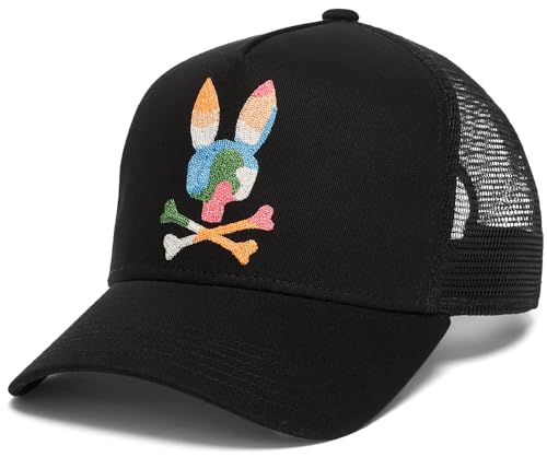 Psycho Bunny Ara Trucker Cap (Black)