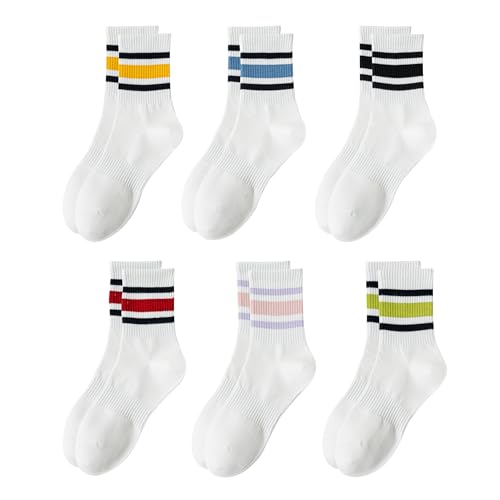Image of VWU Women Men Crew Socks Cotton Dress Socks Ankle Neutral Casual Gilr Boy Solid Color Crew Socks SIze 5-12