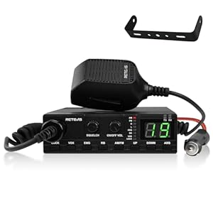 Retevis MB2 AM/FM Professional CB Radio, 40 Channels Mini Radio, Easy to Operate, Squelch Knob ASQ, VOX, Auto-Scan, CB Mobile Radio for Truckers, Black