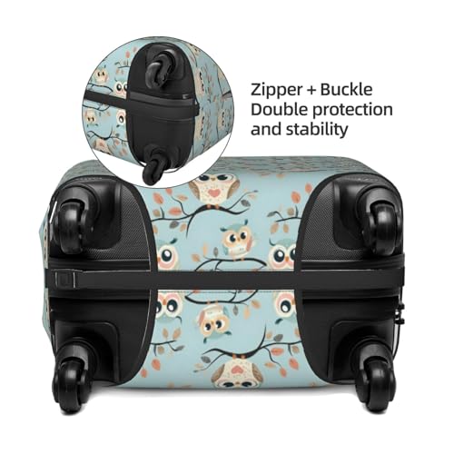 Luggage Cover Protector - Cartoon Owl Print Fit 18-21 Inch Suitcase Covers for Luggage3