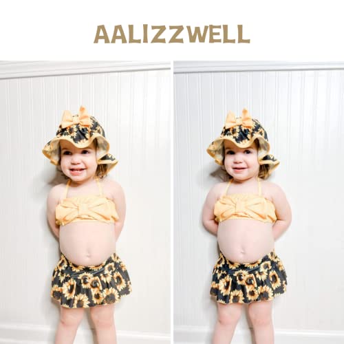 Aalizzwell SUVELAM Infant Baby Girls Swimsuit Sunflower Bikini Two Pieces Bathing Suit Swimwear Summer Beach Set Yellow 6-12 Months thumb #1