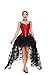Produktbild Deman Push Up Vollbrust Korsett Corsage Reißverschluss Bustier Rot Corsagentop Mit Schwarz Langer Rock M