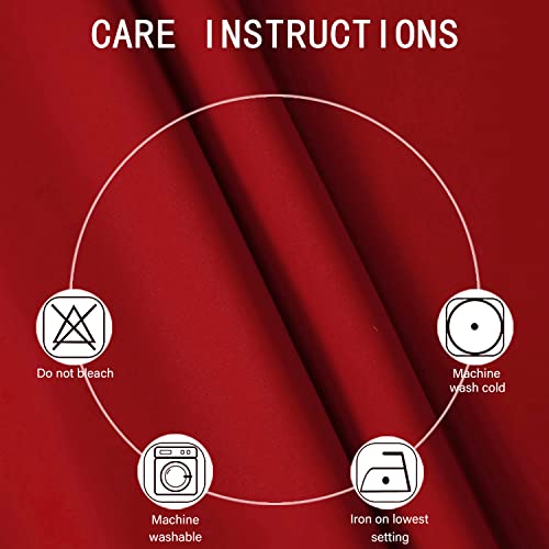 Image of LEMOMO Bright Red Blackout Curtains 52 x 63 Inch Length /Set of 2 Curtain Panels /Thermal Insulated Room Darkening Blackout Curtains for Bedroom