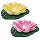DAZZTIME Lotus Laterne,2 Stück Schwimmende Lotuslichter,Solarlampen für Außen,Solar Lotusblüte,Schwimmende Teichdeko,Nachtlampe Lotusblüte Lotusblatt Teichlicht,für Garten Hof,Schwimmbad