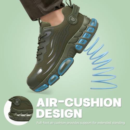 Image of Hogent Steel Toe Shoes for Men Women, Ultra Lightweight Premium Comfortable Work Sneakers, Puncture Proof Air Cushioned All‑Day Wear Safety Toe Shoes for Industrial Construction Warehouse Factory Work