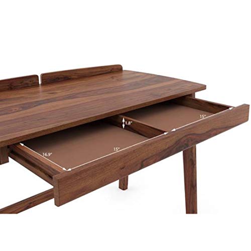 Image of Writing Study Table for Home and Office | Study Desk | Work from Home Table Honey Finish (Natural Brown Finish)