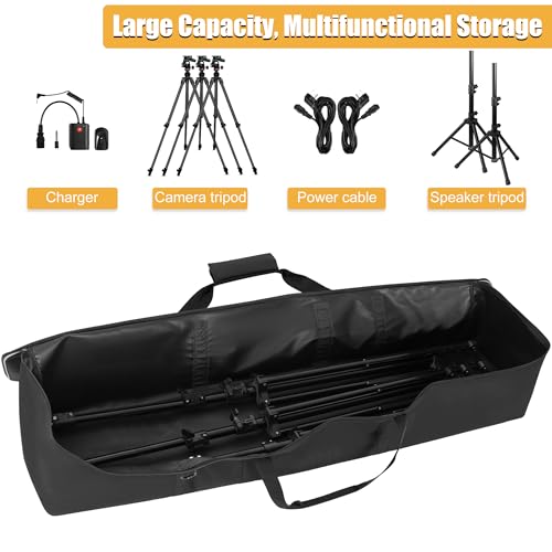 Image of Multifunctional Tripod Bag 60 X 10.2 X 10.2 Inches / 152 X 26 X 26 cm Heavy Duty Tripod Carrying Case with Handle for Lights, Speakers, Cameras, Booms, Microphone Stands, Black