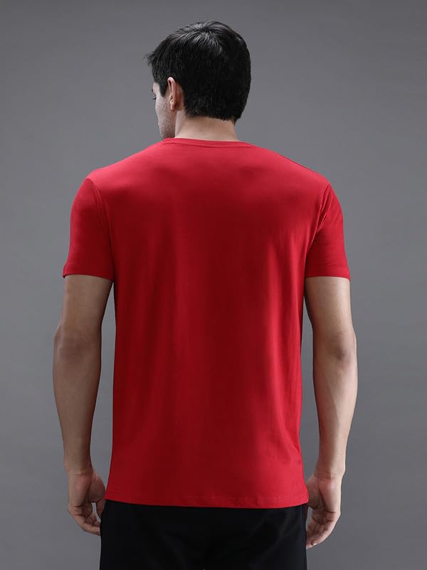 Image of CROCODILE Men Solid Sport Fit T Shirt | Round Neck | Short Sleeve | Regular Length | Basic Casual Pull On Topwear Grey Melange