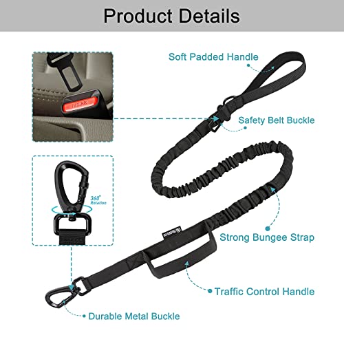 Oebeesa Tactical Dog Collar And Leash Set:-Adjustable Military Nylon Dog Collar With Handle Shock Absorbing Retractable Strong Dog Leash For Medium And Small Dogs With Airtags Holder Patches #TOP2