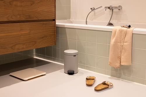 Image of Brabantia NewIcon Pedal Bin 0.8 Gallon /3L (Soft Gray), Soft-Closing Kitchen Garbage Can, Step-On Trash Can with Removable Inner Bucket, PerfectFit Trash Bag Pack Included