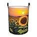 Sunflower print Laundry Basket Circular Hamper Waterproof Bathroom Hamper Storage Bin Organizer Basket Laundry Hamper with Handles for Clothes Toys Small
