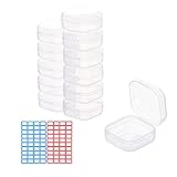 12 Stück Aufbewahrungsbehälter mit Deckel für kleine Gegenstände und andere Bastelprojekte, Schreibtisch Schubladen Organizer ordnungssystem, Aufbewahrungsboxen, Plastik Transparent, 3.5cmx3.5cmx1.8cm