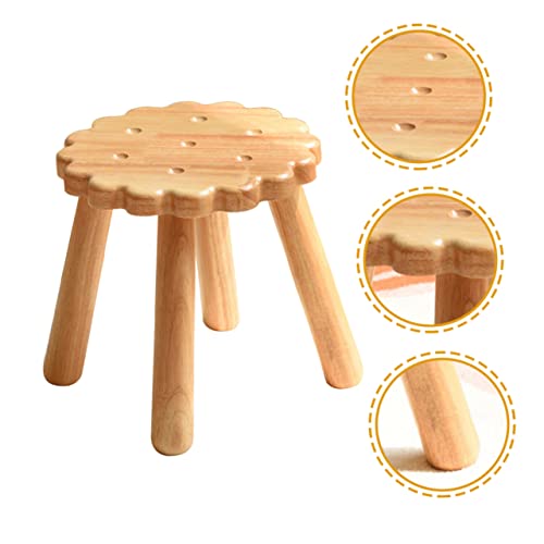 Tabouret biscuit Veemoon en bois robuste kaki pour salon