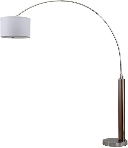 SAFAVIEH Lighting Collection Aries - Lámpara de pie contemporánea y moderna estilo rústico de níquel de 87 pulgadas para sala de estar, dormitorio,