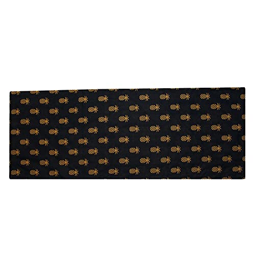 Home Collection By Raghu TR660011 Pineapple Town Black Table Runner cover