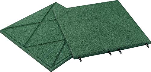 Preisvergleich Produktbild Qualitäts Fallschutzmatte 500x500x30mm in Grün aus Gummi-Recyclinggranulat inkl. Steckverbinder / Geprüft