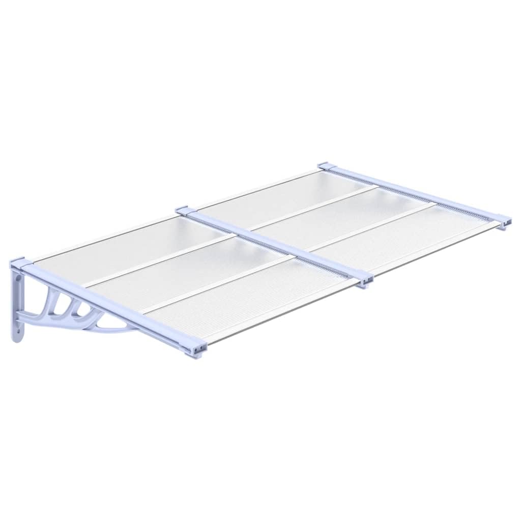 Auvent de porte 152,5x90 cm marquise d'entrée en polycarbonate gris