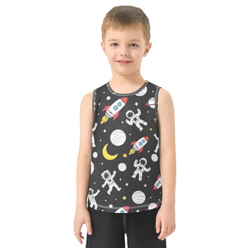 Boys' Tank Top Shirt Astronaut Rocket Planet Stars Pattern Sleeveless T-Shirts2