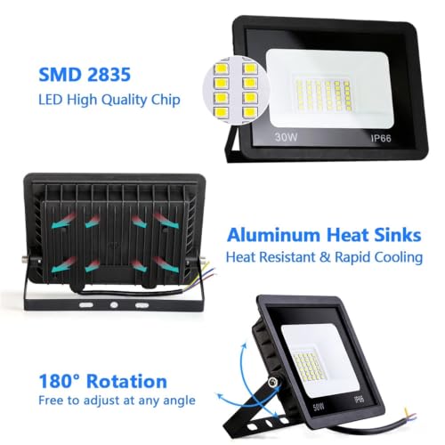 Projecteur LED 100W IP66 étanche avec éclairage blanc chaud - 3