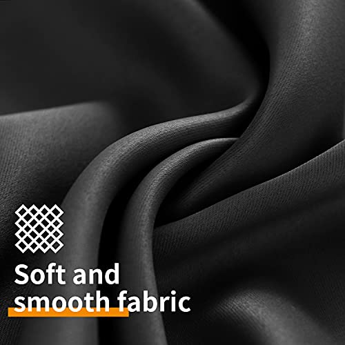 Image of YoungsTex Black Out Curtains for Bedroom 72 Inch Length - Thermal Insulated Drapes with Grommet Room Darkening Privacy for Living Room, 2 Panels, 42 x 72 Inch, Black