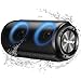 Hupoaf Bluetooth Lautsprecher mit Licht, 2025 Neues Musikbox Tragbarer Bluetooth Box mit 52mm Durchmesser Dual Lautsprecher, Tiefer Bass, IPX7 Wasserdicht Outdoor Speaker für Reisen/Party/Strand