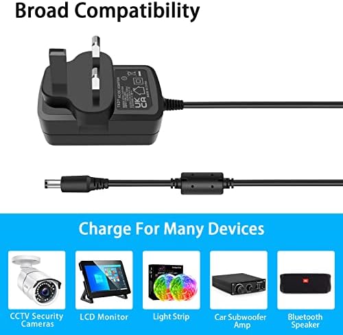 TKDY 24V 1.5A Power Supply 36W AC DC Adapter 5.5x2.1mm DC Plug for LED Strip Light, CCTV Camera, Mini-TV and more, 1.5 Amps Max