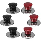 BESTOYARD Manopole per Coperchio Bollitore Maniglie Rosse 6 Pezzi in Bakelite e Acciaio Inossidabile per Coperchi di Bollitori Fischianti, Adatte alla Maggior Parte dei Bollitori
