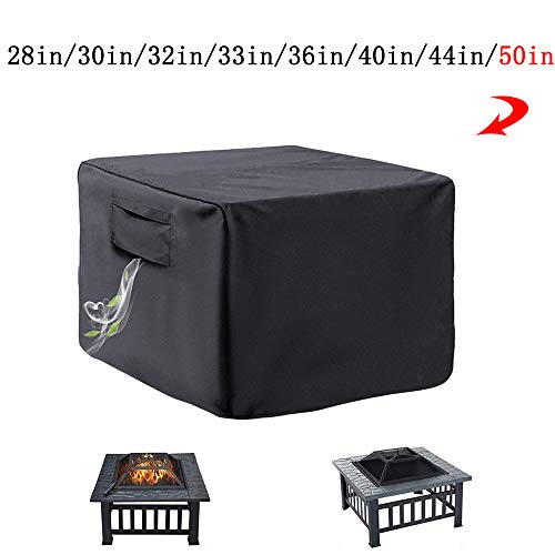 Hohong Gas Fire Pit Cover Square - Premium Waterproof Heavy Duty Fabric Patio Firepit Table Cover 33x33x24inch