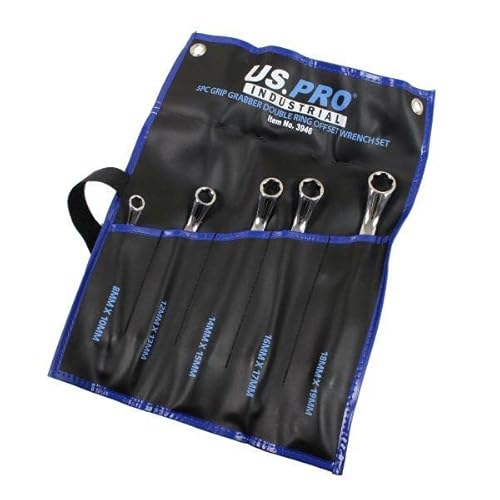 US PRO INDUSTRIAL 5PC Grip Grabber Double Ring Offset Spanner Wrench Set 3946