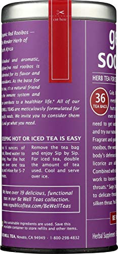 The Republic Of Tea - Get Soothed Tea - Herbal Tea For Scratchy Throats, 36 Tea Bags #TOP5