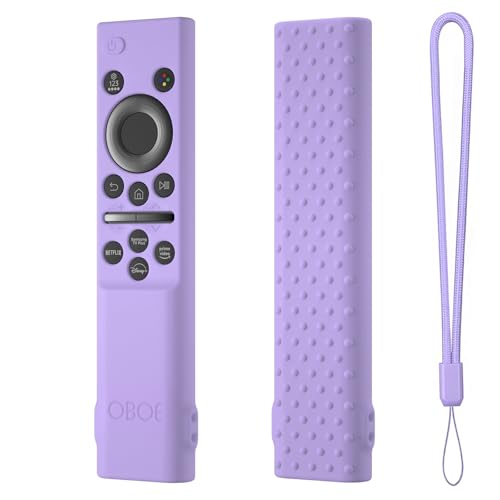 Image of Oboe Silicone Tv Remote Cover Compatible with Samsung Smart Tv Remote BN59-01311 Samsung QLED TV Remote Open Key Protective Case with Loop (I-Lavender Purple) [Remote NOT Included]