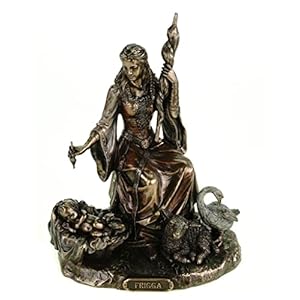 Figurine de collection Véronèse Frigg, déesse nordique de l’amour, sculpture en bronze