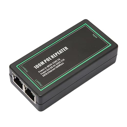 Nutriess Gigabit POE Extender Signal Repeater Splitter Plug and Play for IP Cameras Monitoring High Speed Network Connection Long Distance Transmission Efficient Design