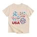 Rixalor Red White Blue Tshirt for Girls Happy Fourth Patriotic 1776 Graphic Stars Stripes Tees 11-12 Years
