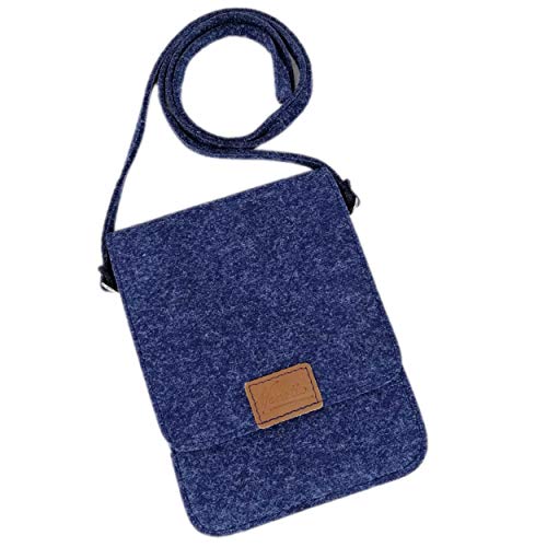 Venetto Kleine Umhängetasche Schultertasche Handtasche Freizeittasche Damentasche Brusttasche crossbag Herren-Tasche Unisex (Blau melange) Cover