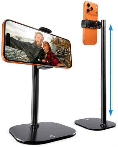 COOPER ChatStand, Adjustable Cell Phone Stand for Desk, Phone Stand for Recording, iPhone Holder for Filming, Small iPhone Tripod, Soporte para Celular, Fits Samsung, Android, (Night Black)
