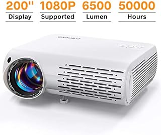 Video Projector 1080P Supported, Crenova Mini Projector 6500 Lux Home Movie Projector, 200'