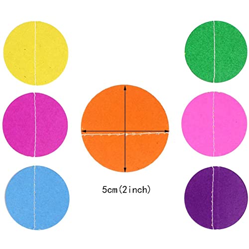 Rubfac COCECA201808201728 5Pcs Colorful Paper Garland Circle Dots Party Hanging Rainbow Decorations thumb #1